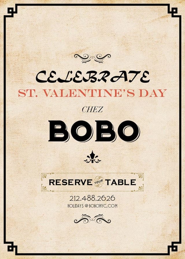 Valentine’s at Bobo