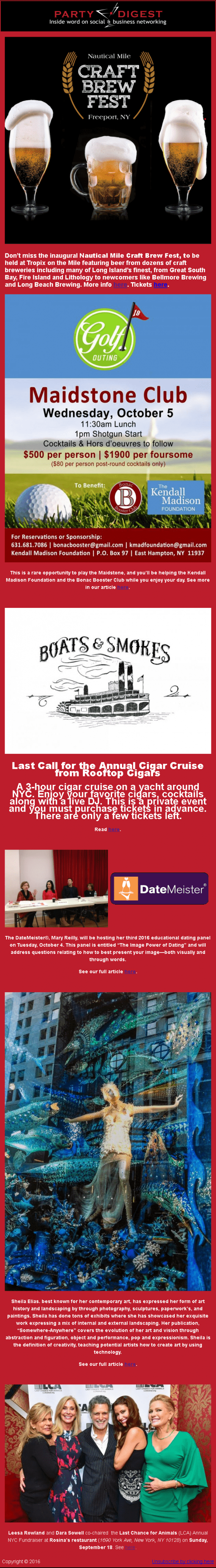 Beer Cigar Cruise Hamptons Golf Sheila Elias