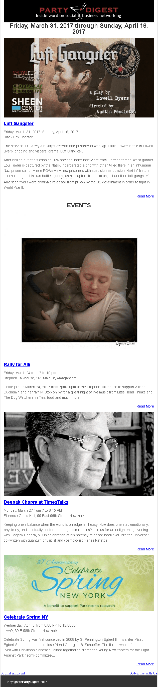 Luft Gangster Rally for Alli Deepak Chopra Celebrate Spring