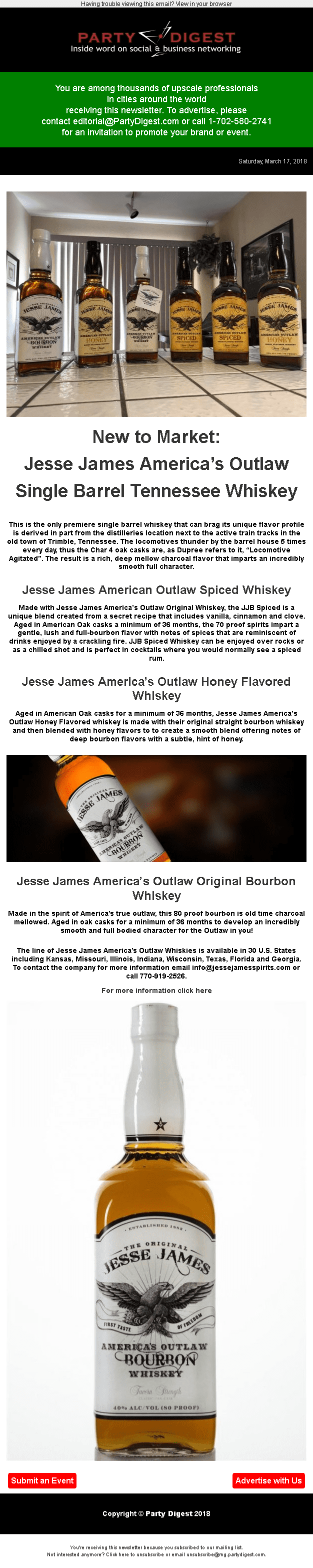 Jesse James American Outlaw Single Barrel Tennessee Whiskey